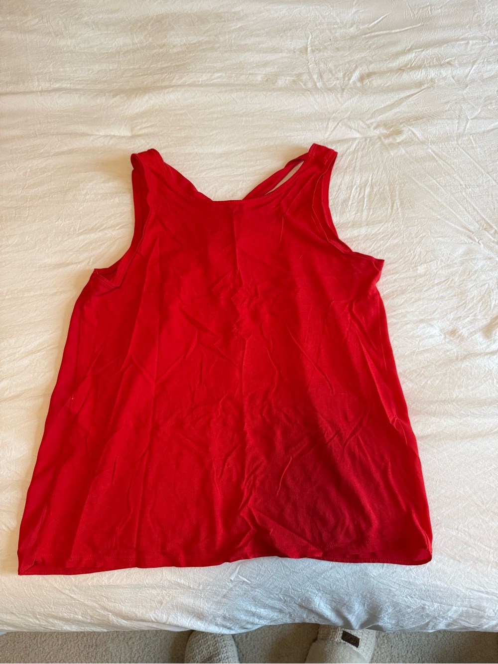 LOFT Red Sleeveless Tank Top